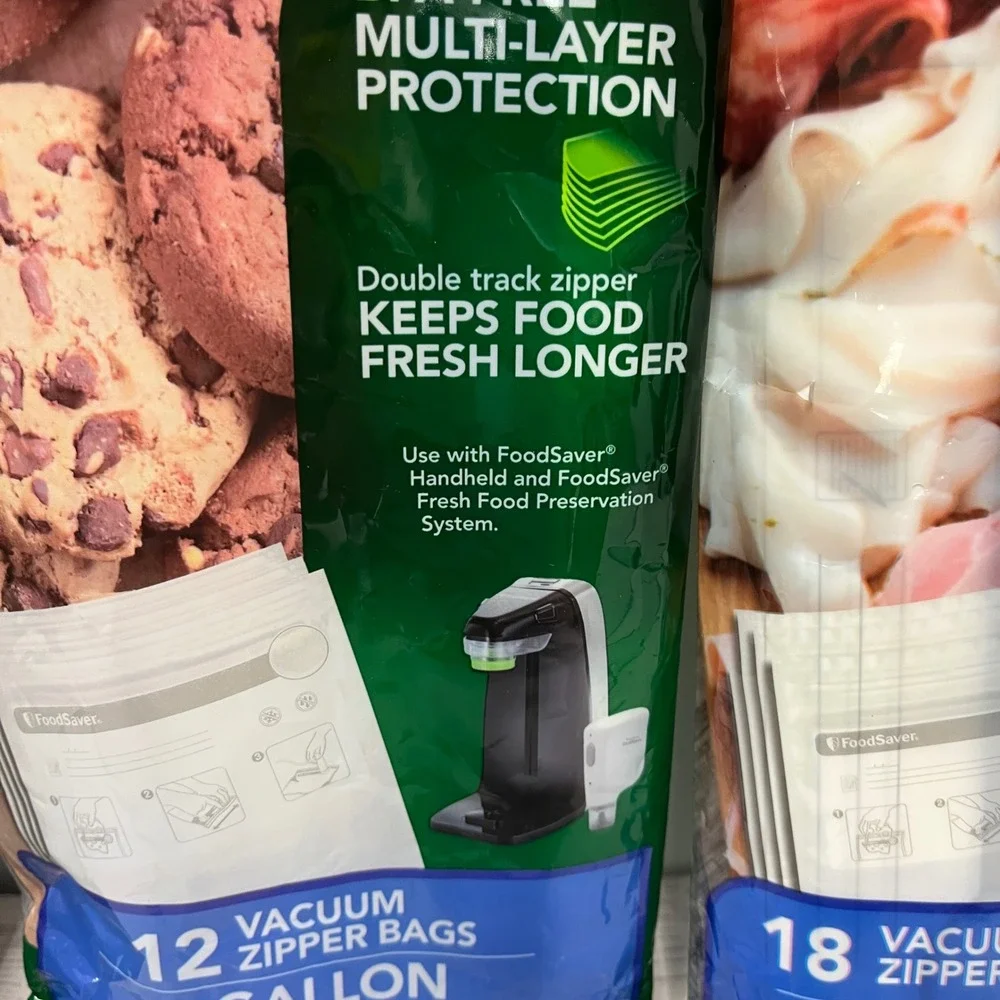 FoodSaver Vacuum Zipper‎ Bags Bundle 1 Gallon and 1 Quart BPA Free Fresh